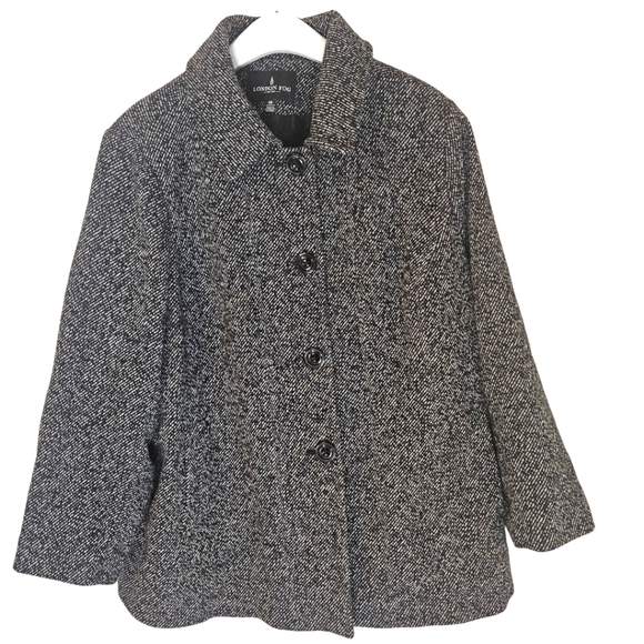 London Fog wool blend Tweed A-line swing coat. Size 3X - Picture 1 of 9